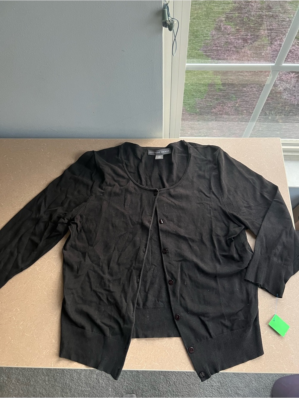 Josephine Chaus Black Knit Button-Front Cardigan